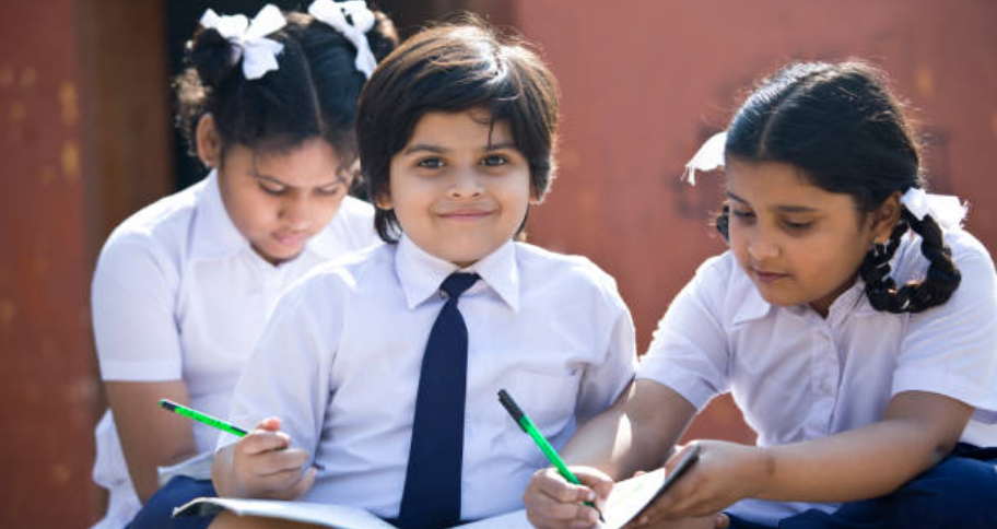 students studying in the class