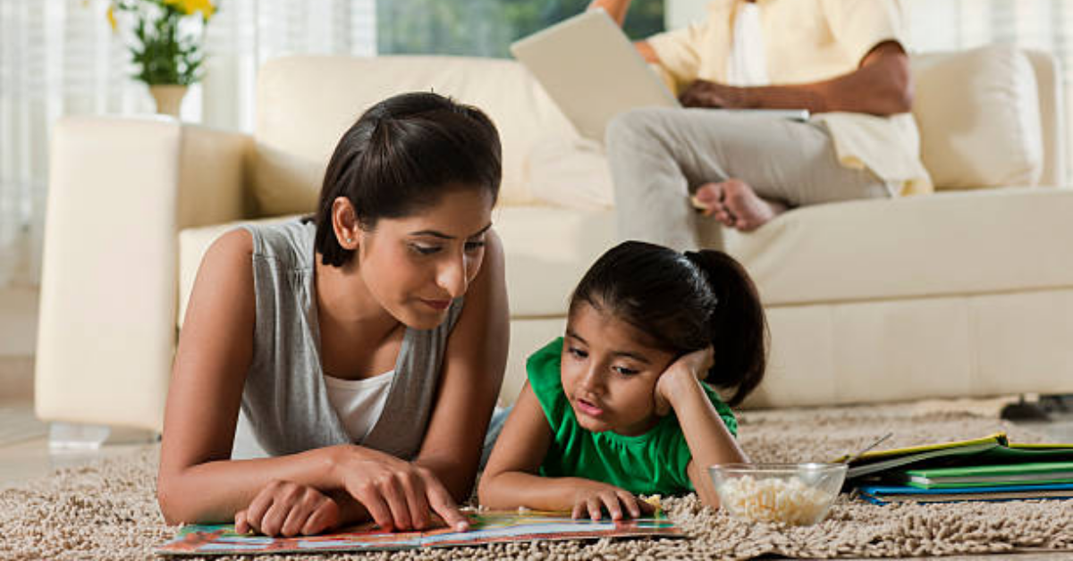 parent reading to the child