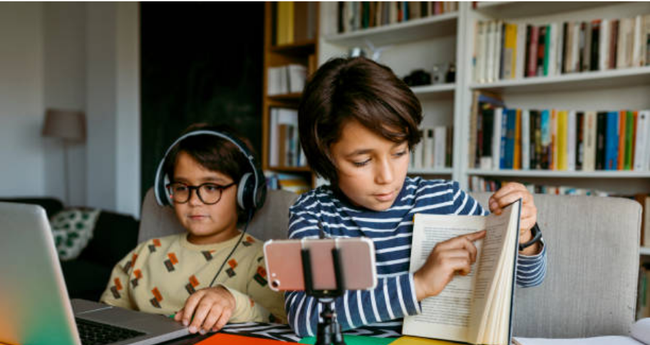 two boys studying through Virtual Classroom