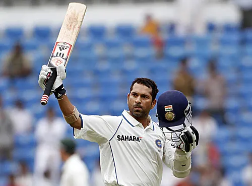 Sachin Tendulkar in action, the ‘Little Master,’ who holds the record for the most runs in Test cricket with 15,921 runs