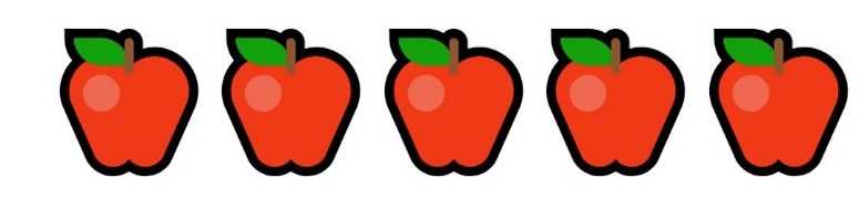 Five red apple 
