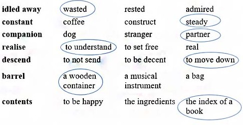 correct meaning of the words