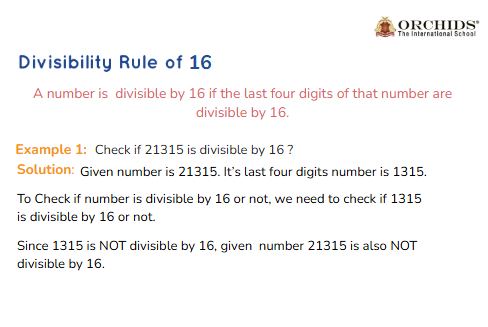 Divisibility Rule of 16: Rule, Examples