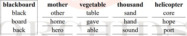 Using the letters of the given word, make three words