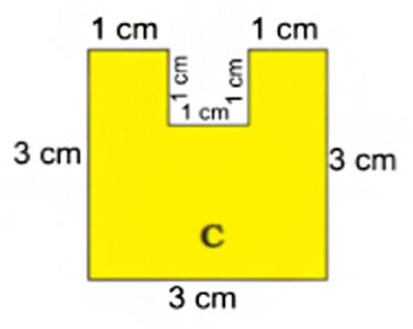 1 cm square to get shape C