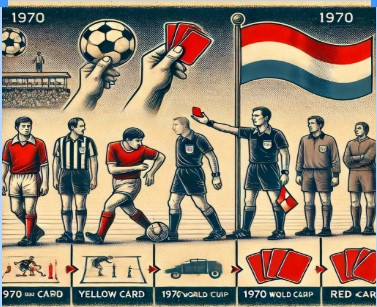 A historical illustration showing the evolution of red cards in football (soccer).