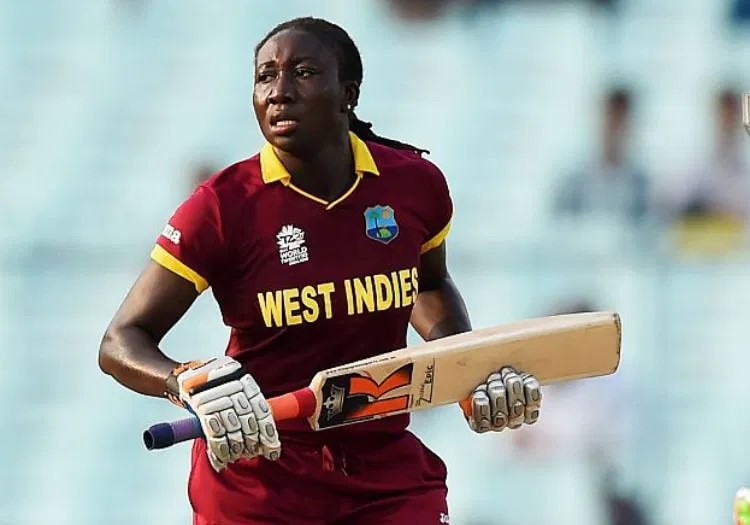 Stafanie Taylor, the West Indies all-rounder, celebrating a major milestone in a women’s Test match