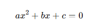 Standard Form of a Quadratic Equation