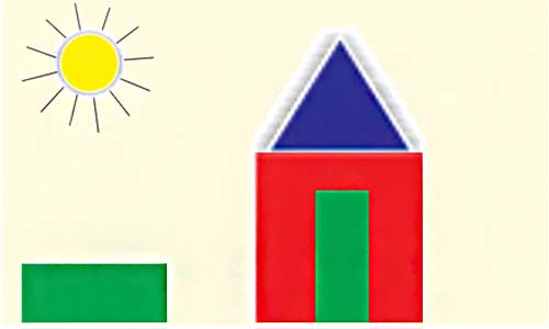 picture using different shapes like triangle, square, rectangle, circle