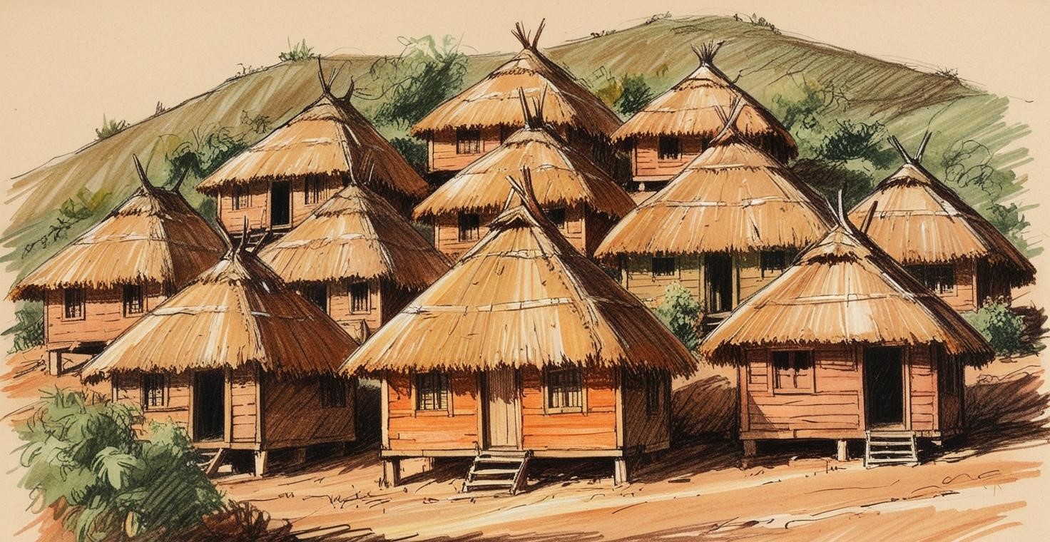 vilage huts