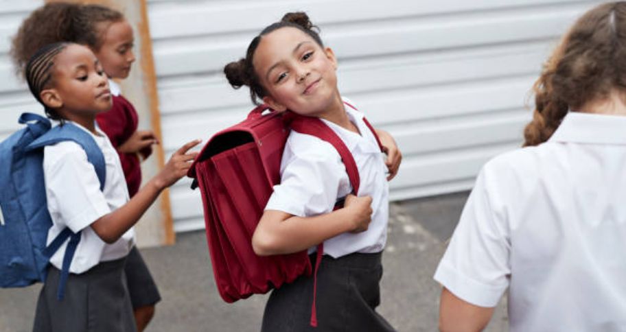 a child with light bag