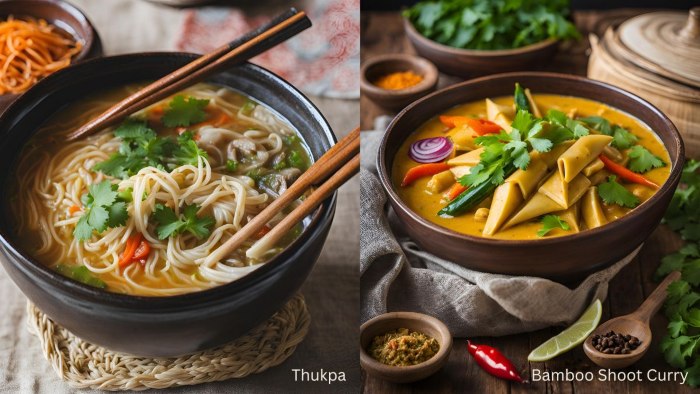  Thukpa, Bamboo Shoot Curry and Apong