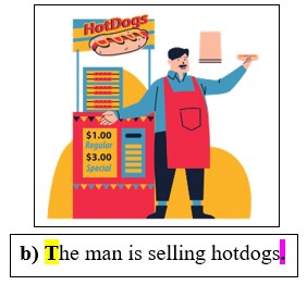 The man is selling hotdogs.