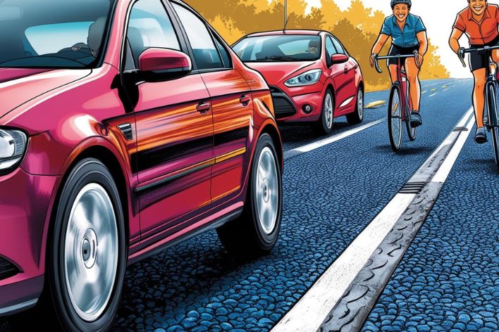 cars and bicycles