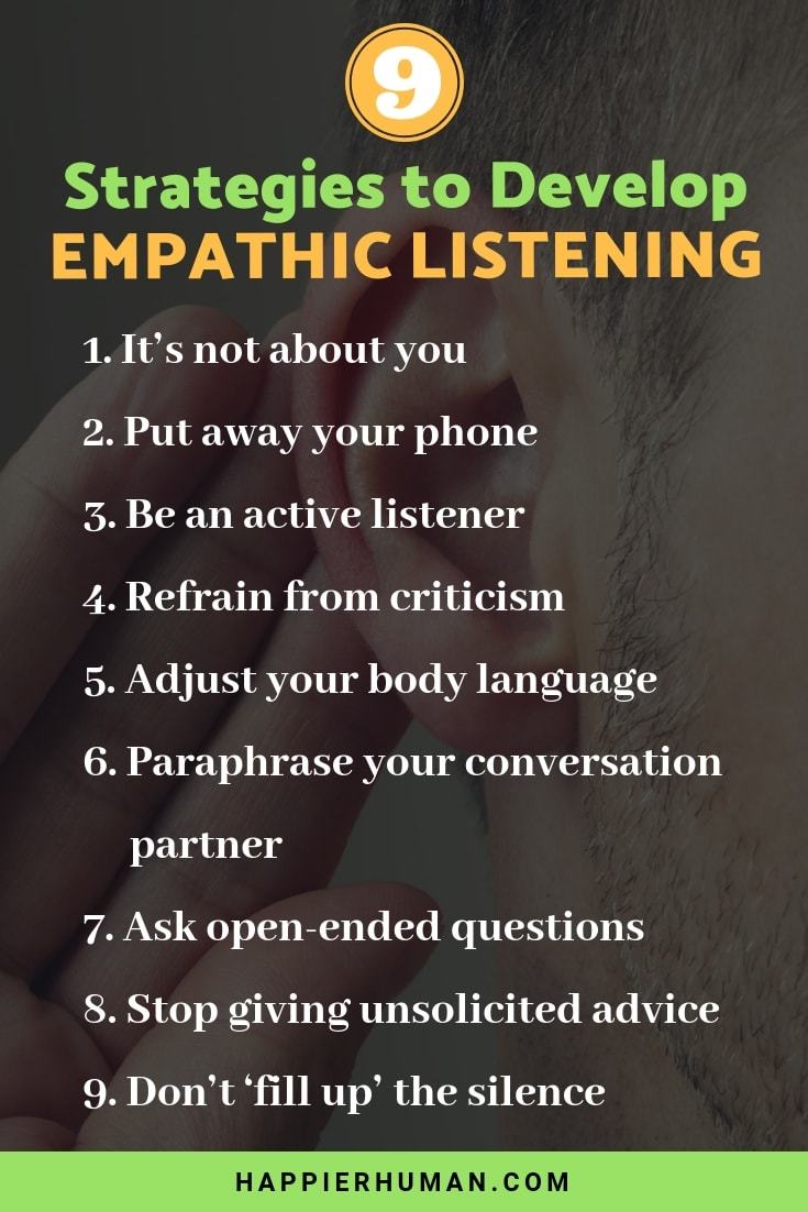 9 Techniques to Improve Your Empathic Listening Skills - Happier Human