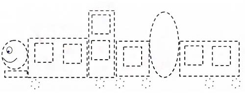 Diagram of a train with dots