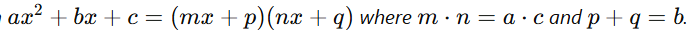 formula for factorization