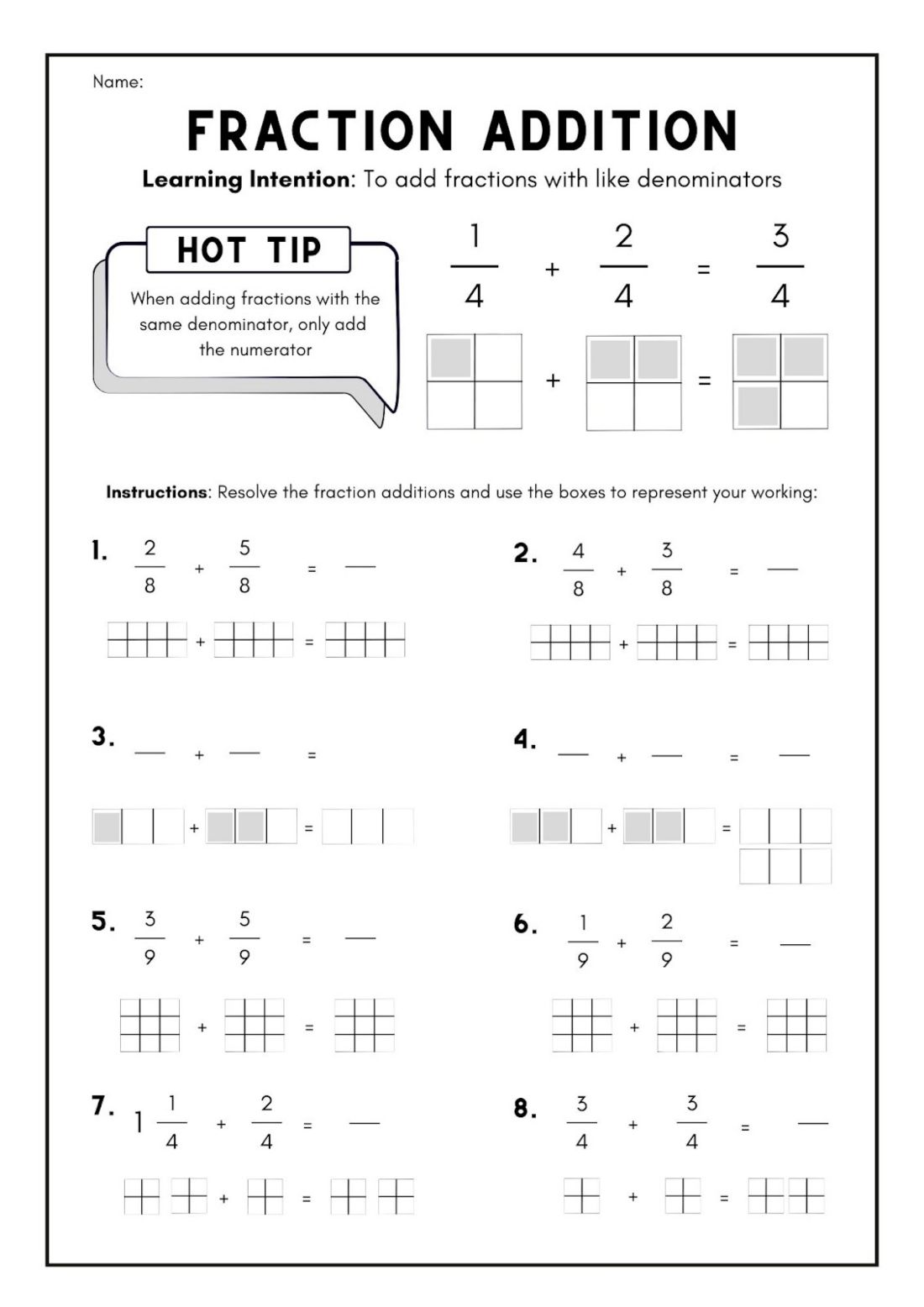 fraction addition