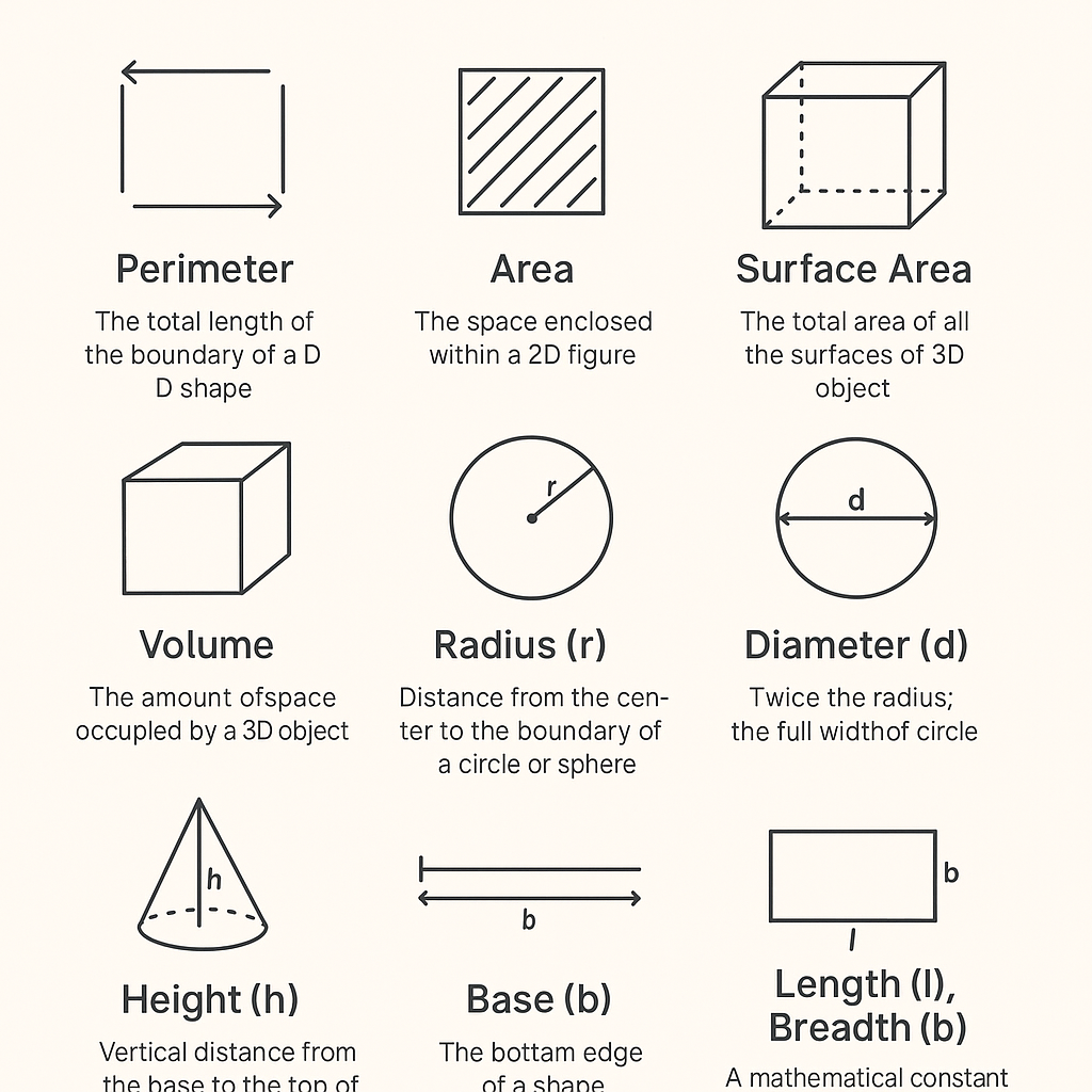 Visual Representation of Mensuration Shapes