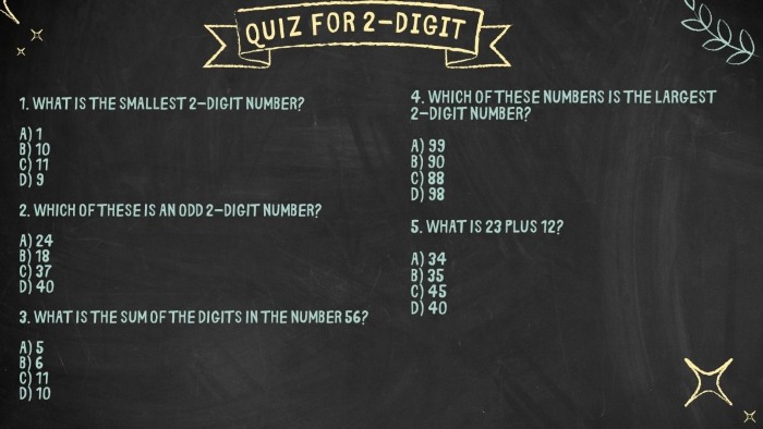 2 digit quiz