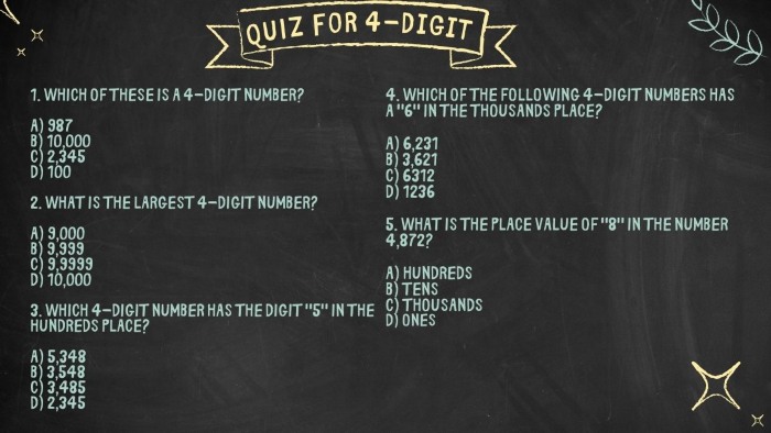 4 digit quiz