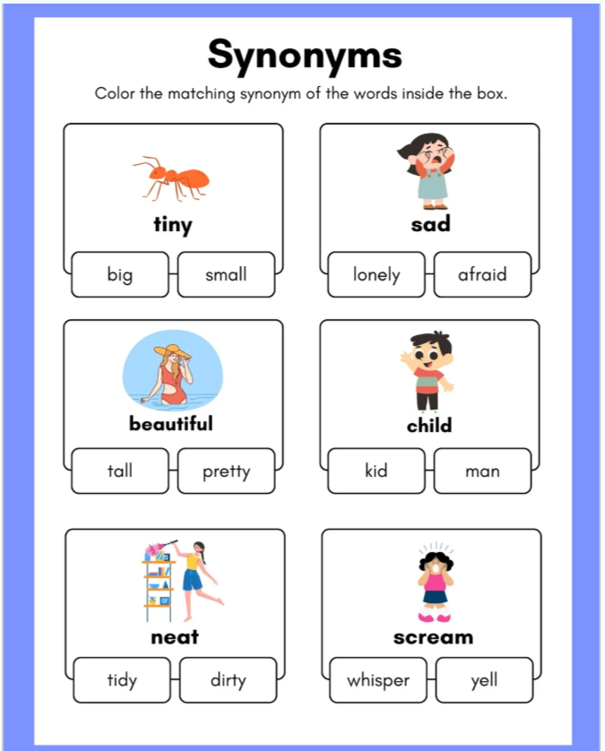 Antonyms and synonyms