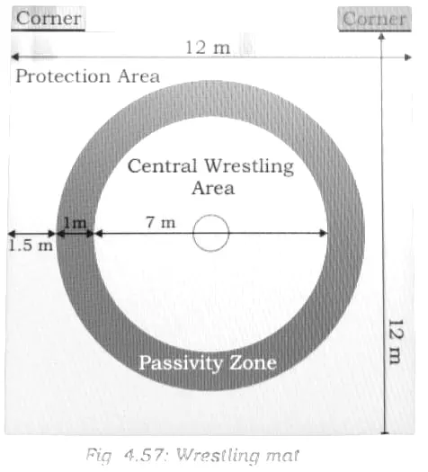 labelled diagram of a wrestling playing mat