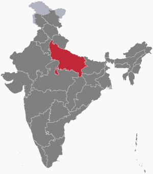 Image of Map of India - Uttar Pradesh