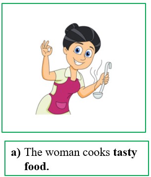 Woman cooks tasty food