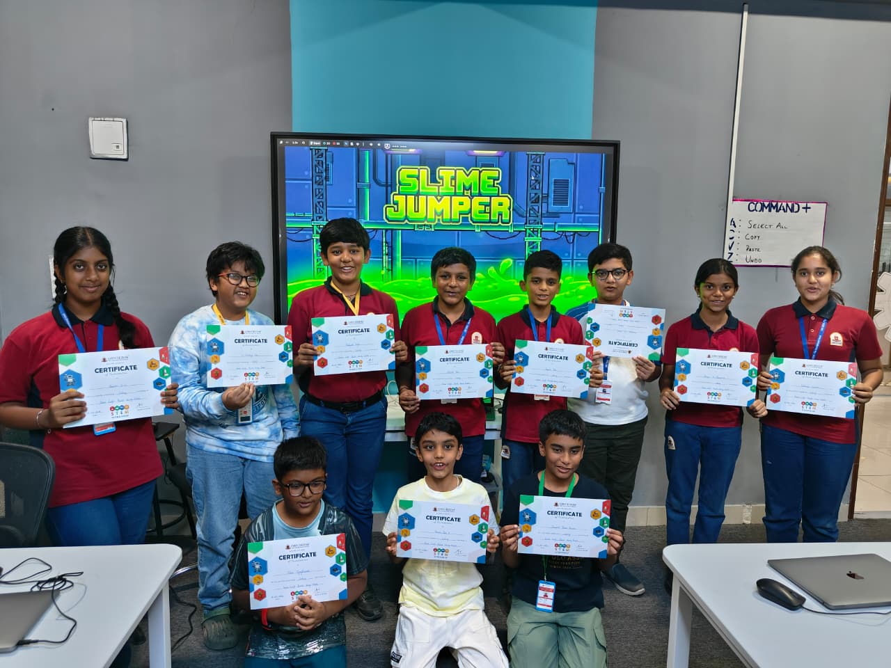 Student presenting Game their first game build on GoDot platform